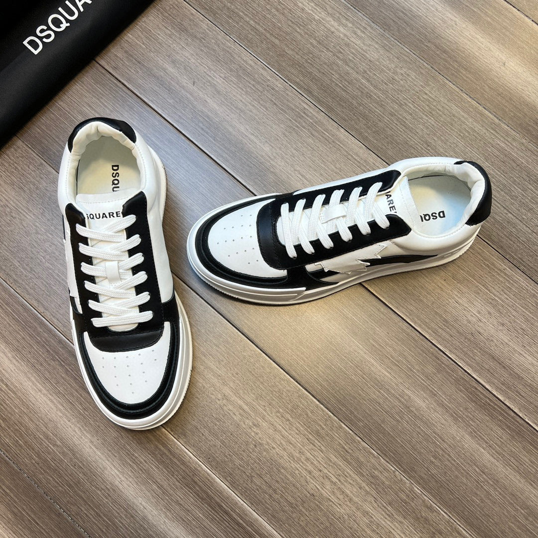 NEW-DSQ2 Men's shoes Leather sneakers