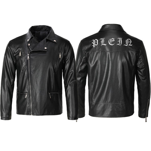 New-Philpp Black Genuine leather Jacket