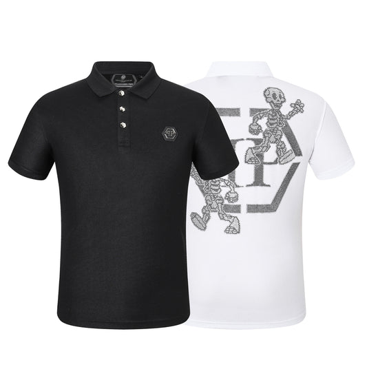 New-Philpp 2025ss LOGO Skulls POLO Shirt