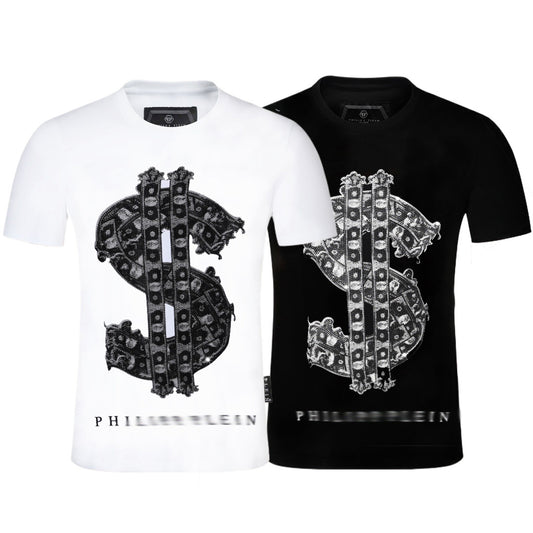 New-Philpp 2025ss Rhinestone T-shirt