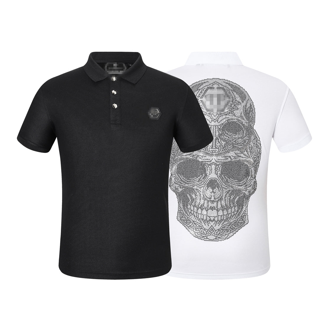 New-Philpp 25ss Skulls LOGO POLO Shirt