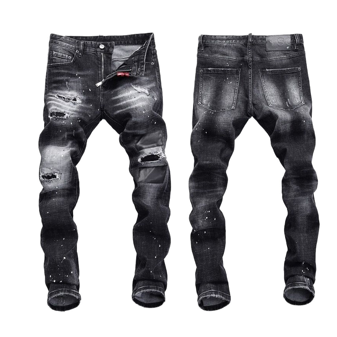 New-DSQ2 Hole spray ink wash Jeans