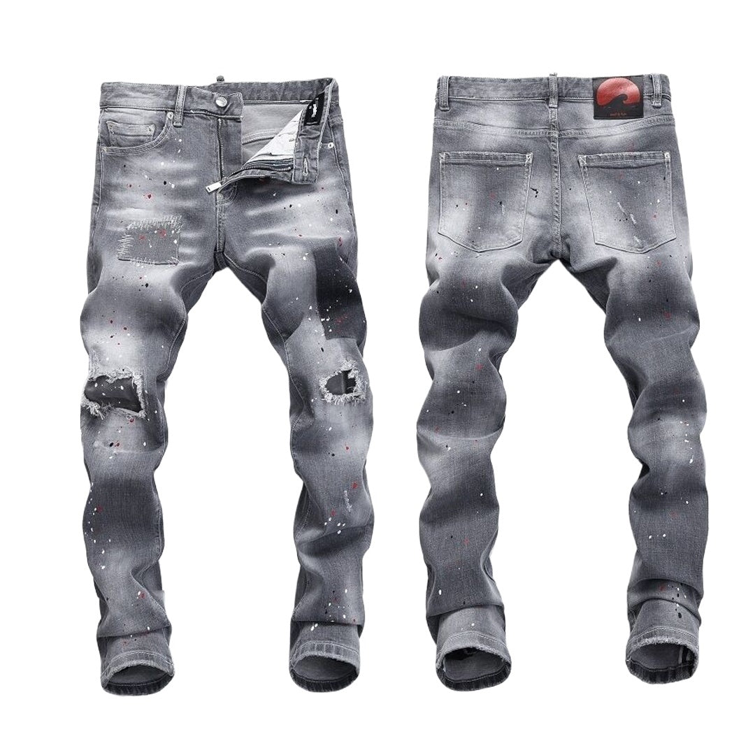 New-DSQ2 hole patch slim fit Jeans