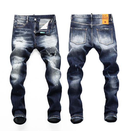 New-DSQ2 Graffiti Blue Jeans