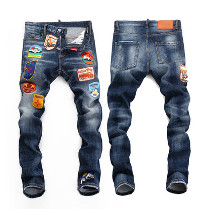 New-DSQ2 Graffiti Blue Jeans