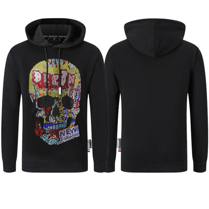 New-Philpp 2025ss Black Printed Hoodie