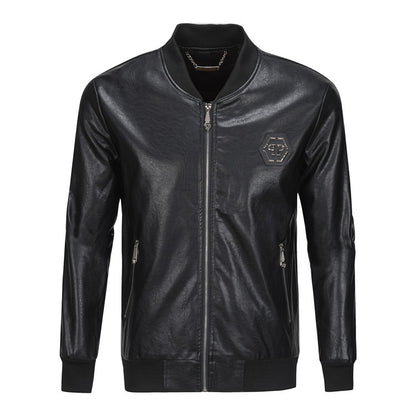 New-Philpp Printed Genuine leather Jacket