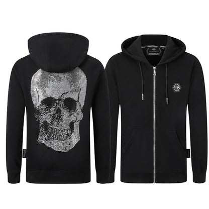 New-Philpp 2025ss Black Printed Hoodie