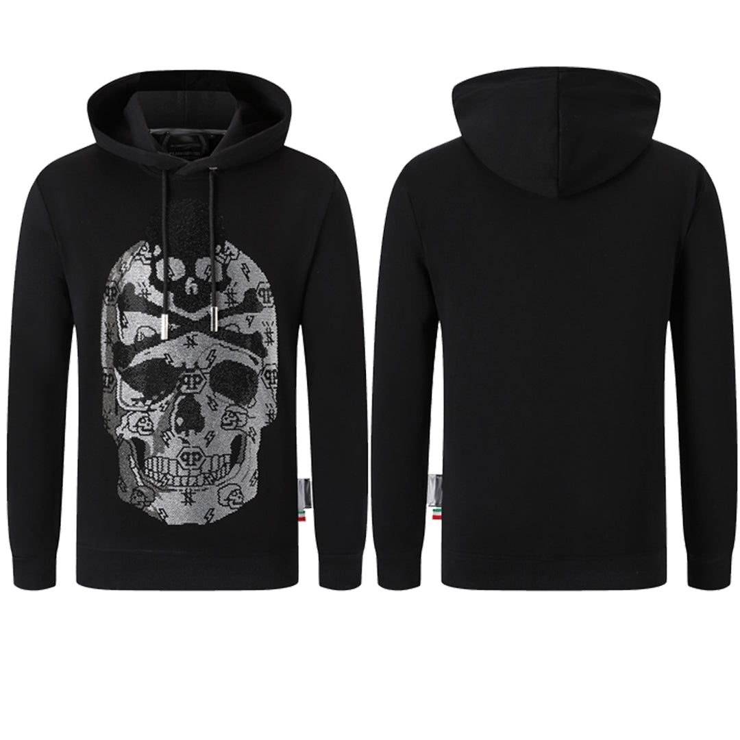 New-Philpp 2025ss Skull Print Hoodie