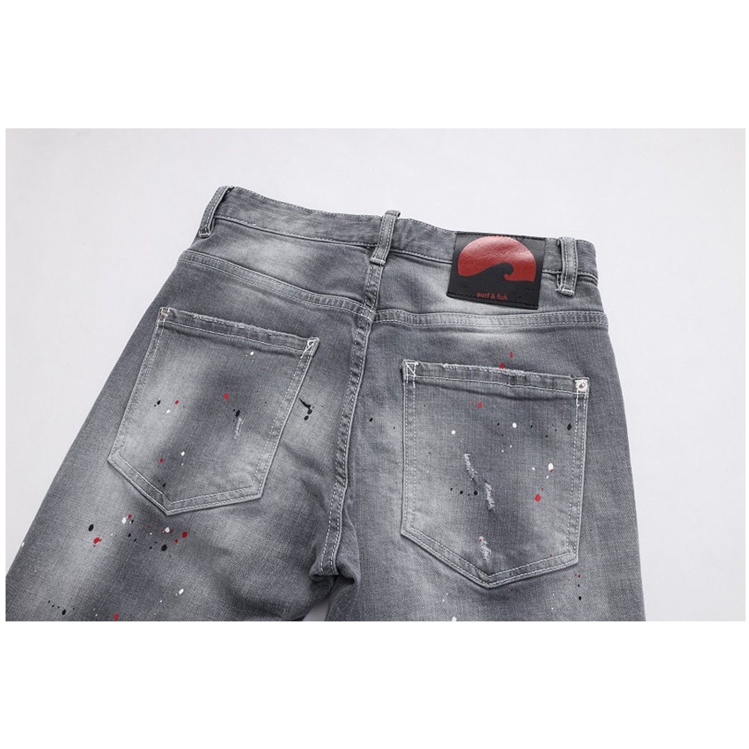 New-DSQ2 hole patch slim fit Jeans