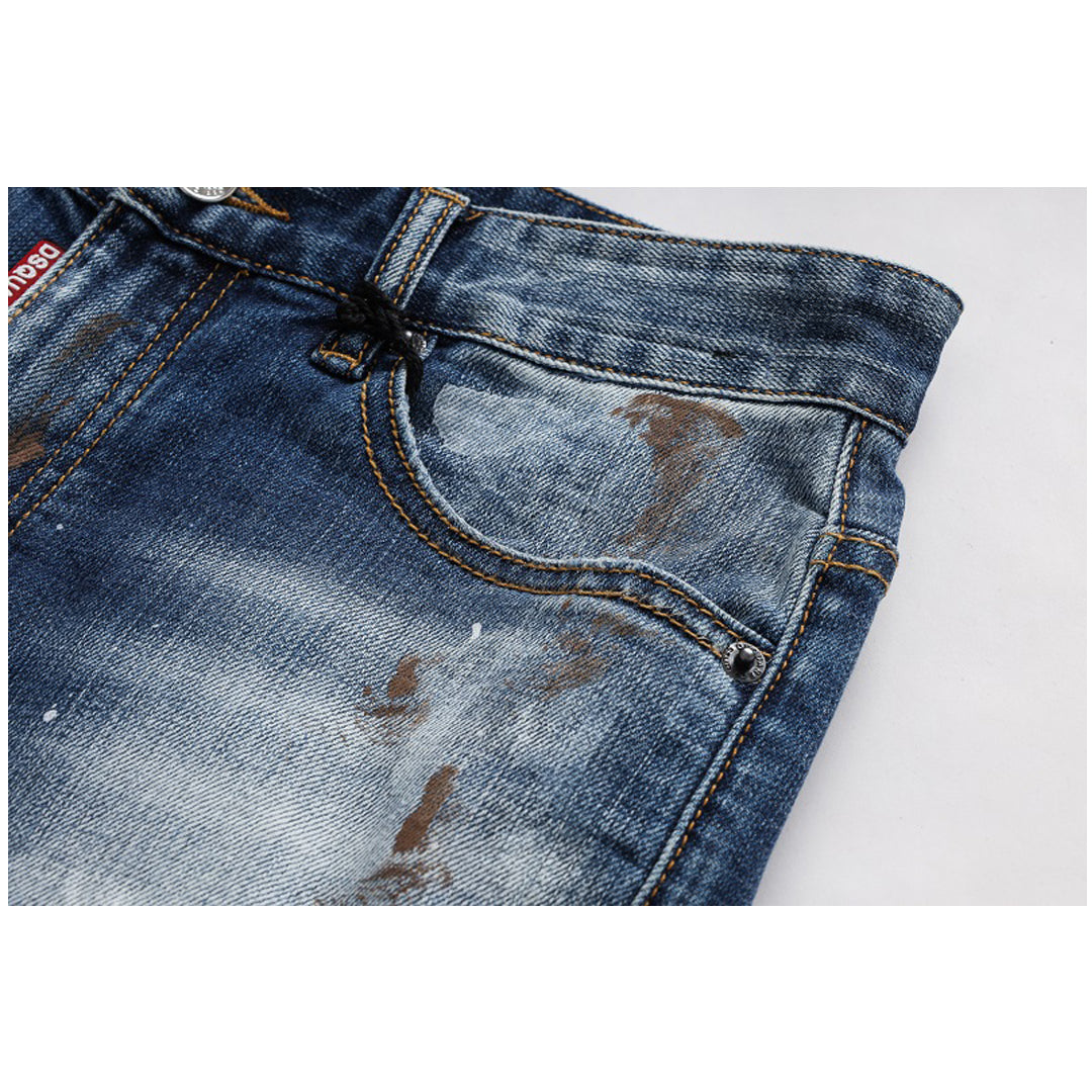 New-DSQ2 stretch inkjet slim fit Jeans