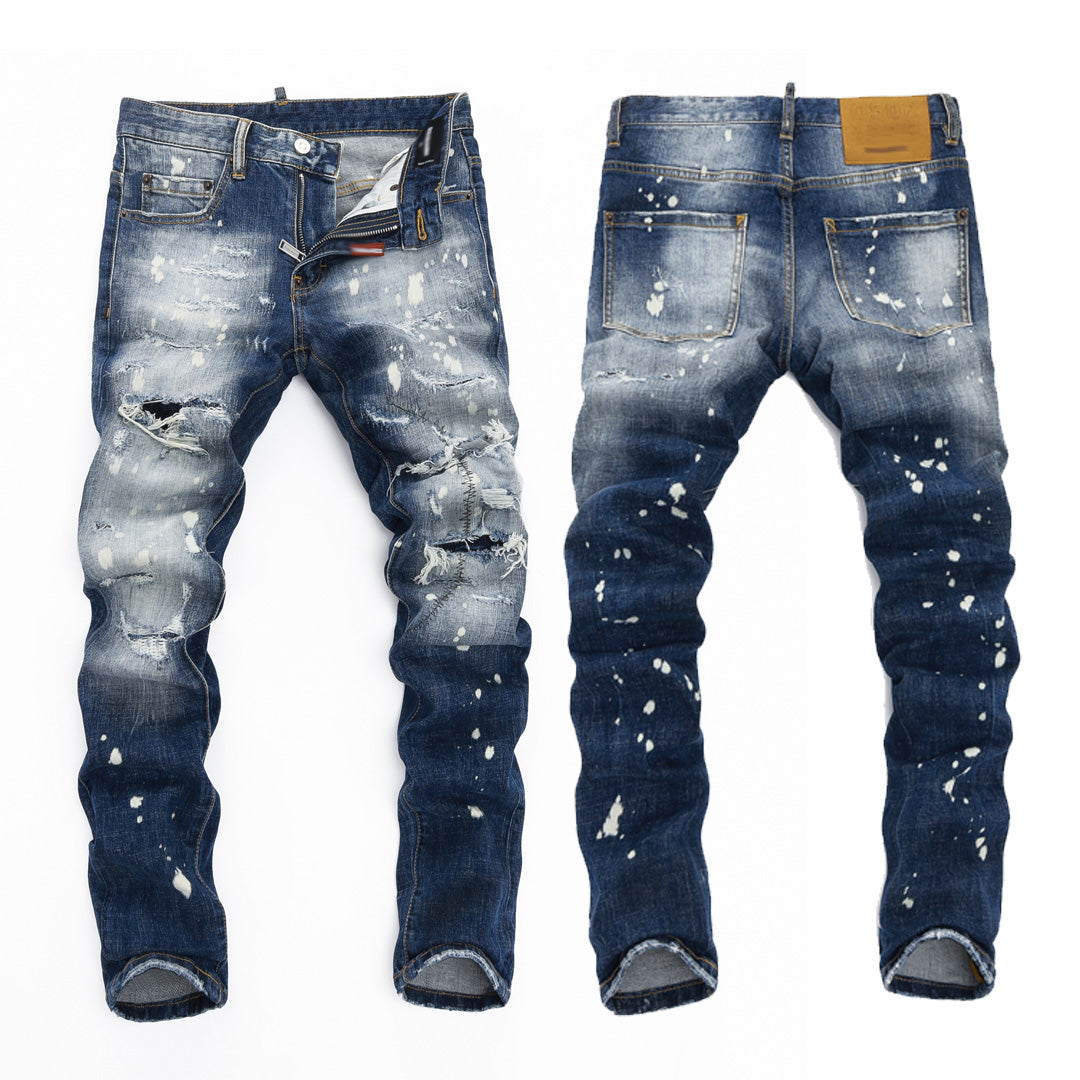 New-DSQ2 2025SS Blue Ripped Jeans