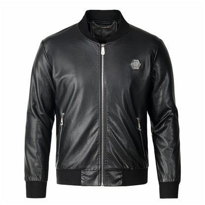 New-Philpp Black Genuine leather Jacket