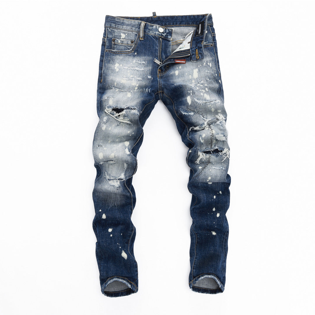 New-DSQ2 2025SS Blue Ripped Jeans