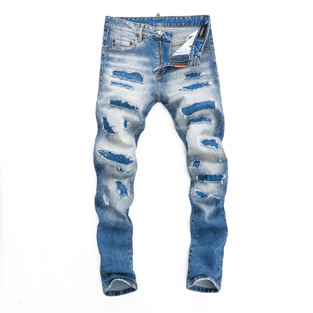 New-DSQ2 2025SS Blue Ripped Jeans