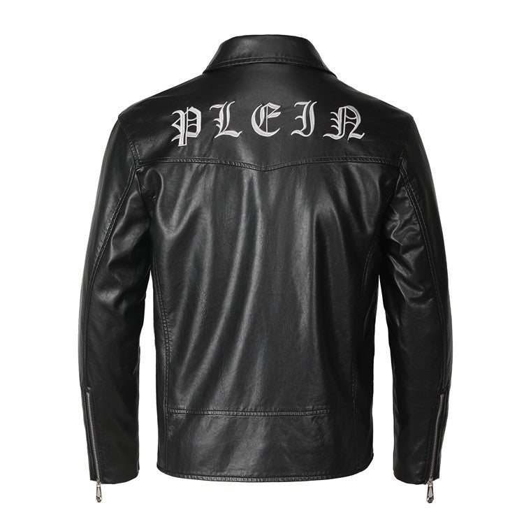 New-Philpp Black Genuine leather Jacket