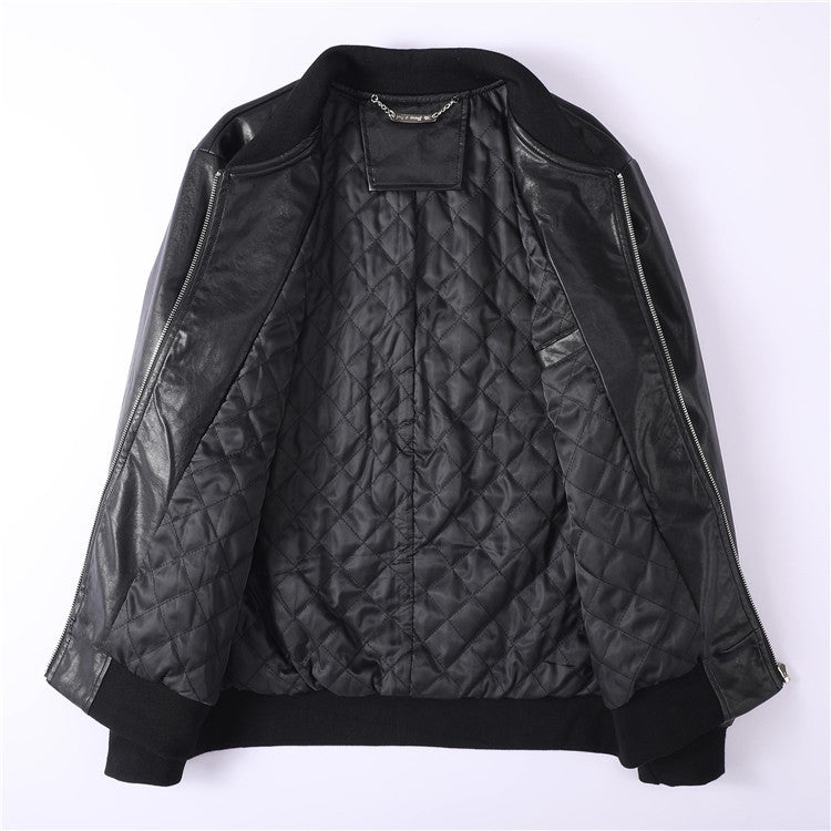 New-Philpp Printed Genuine leather Jacket