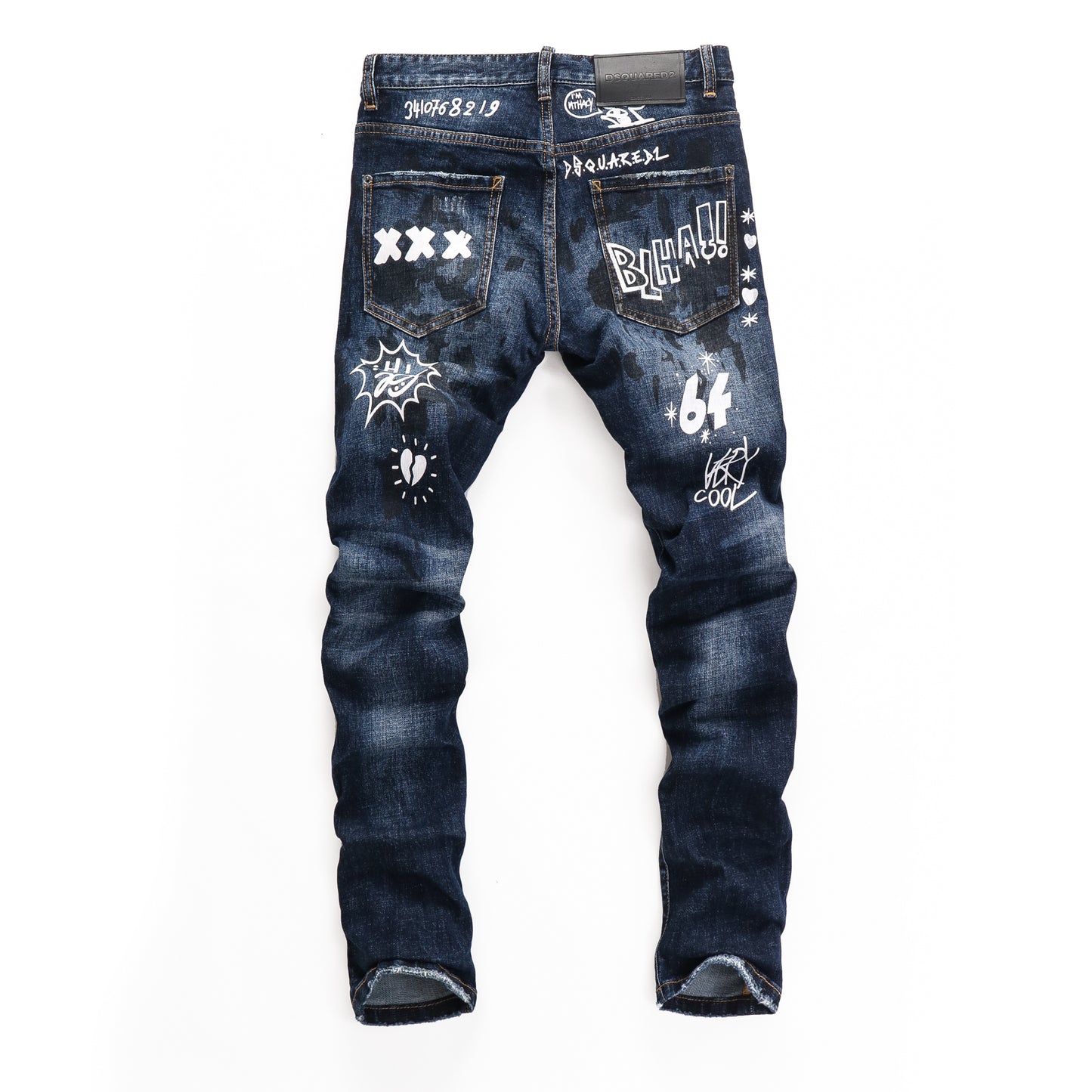 New-DSQ2 Graffiti Blue Jeans