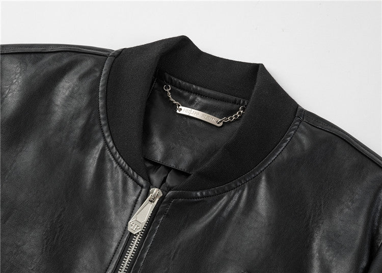 New-Philpp Printed Genuine leather Jacket