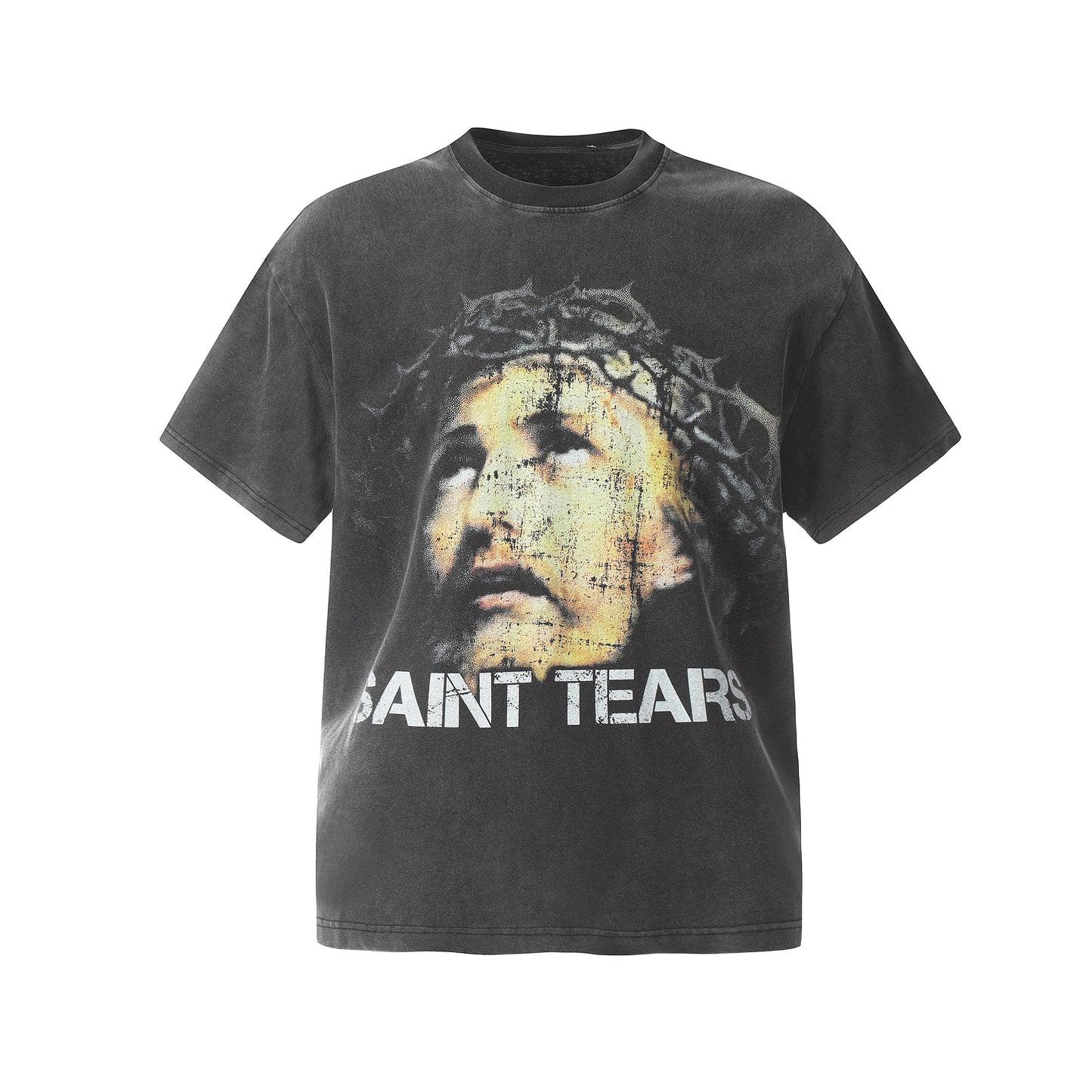 New-Saint Michael Black Print T-shirt