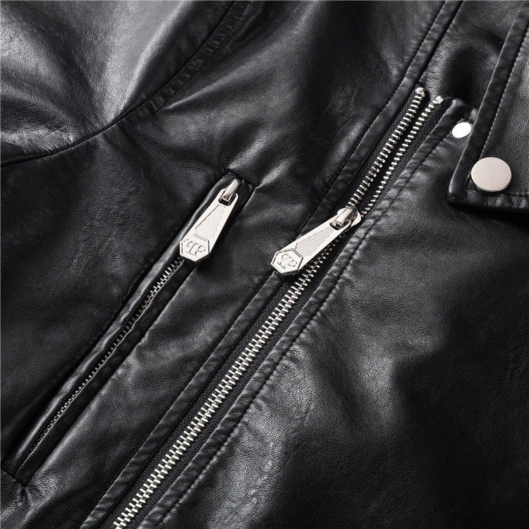 New-Philpp Black Genuine leather Jacket