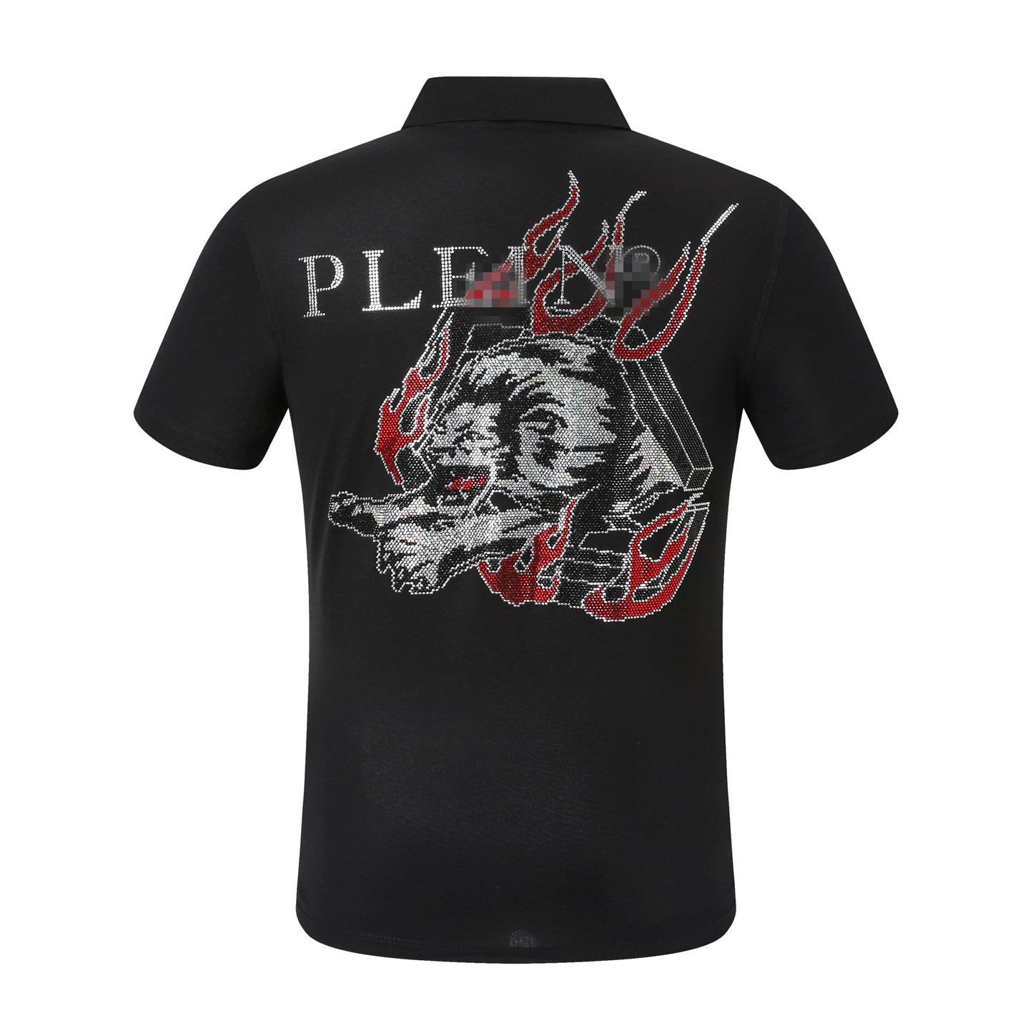 New-Philpp Hot stamp Skull POLO shirt