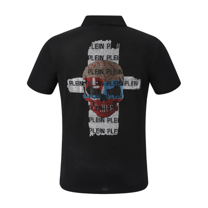 New-Philpp Skull Hot stamp POLO shirt