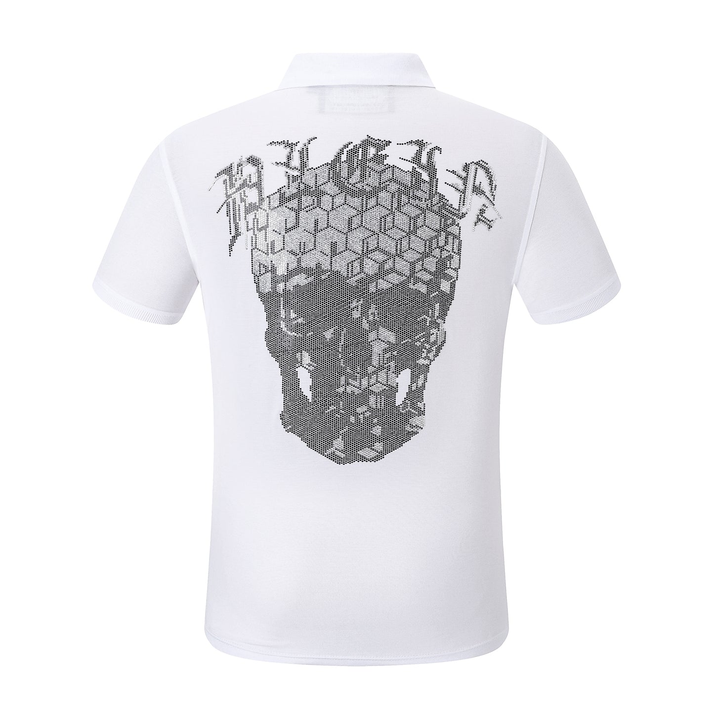 New-Philpp Skull Hot stamp POLO shirt