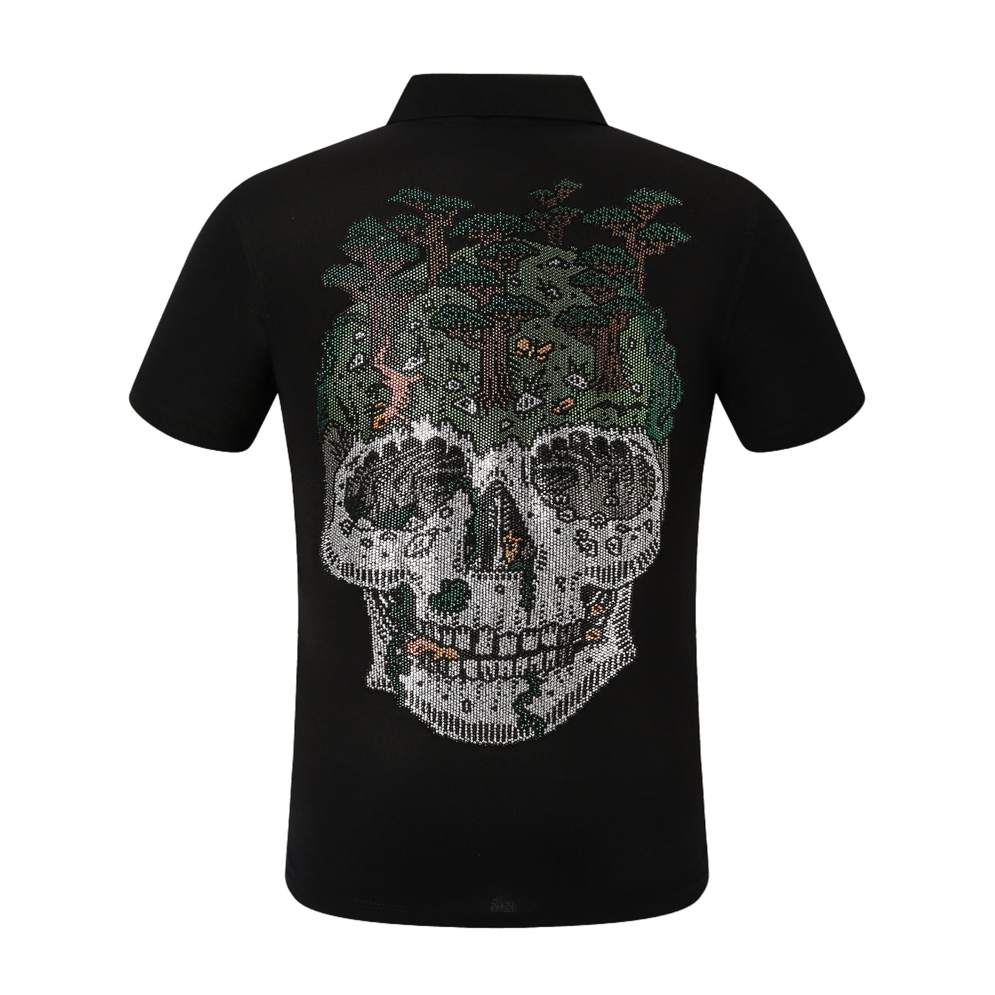 New-Philpp Skull Hot stamp POLO shirt