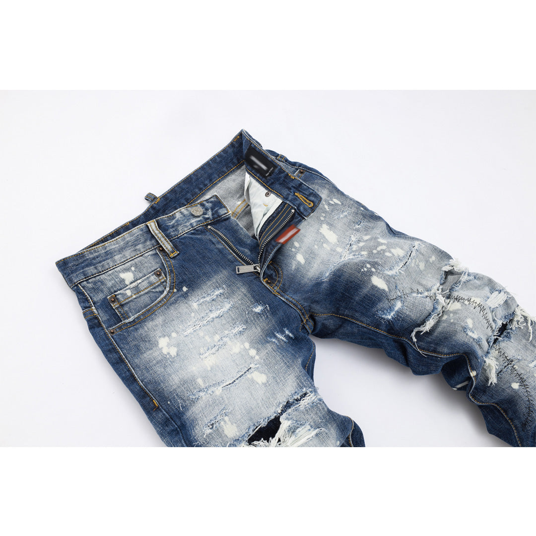 New-DSQ2 2025SS Blue Ripped Jeans