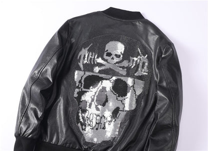 New-Philpp Printed Genuine leather Jacket