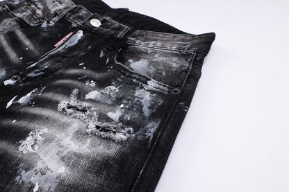 New-DSQ2 2025SS Black Graffiti Jeans