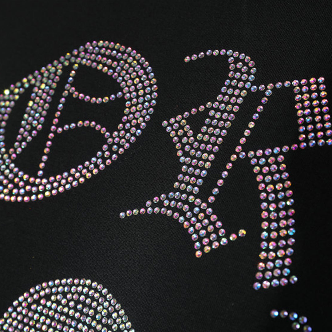 New-Philpp 25ss LOGO Rhinestone T-shirt