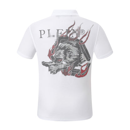 New-Philpp Hot stamp Skull POLO shirt