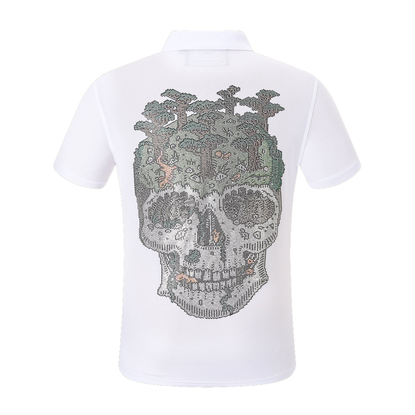 New-Philpp Skull Hot stamp POLO shirt