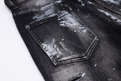 New-DSQ2 2025SS Black Graffiti Jeans