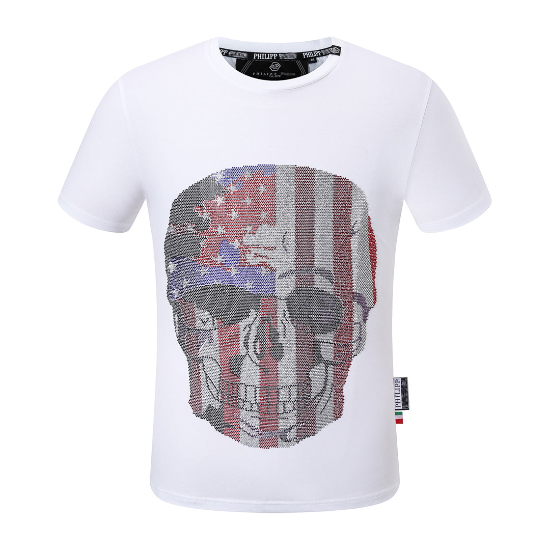 New-Philpp 2025ss Skull T-shirt