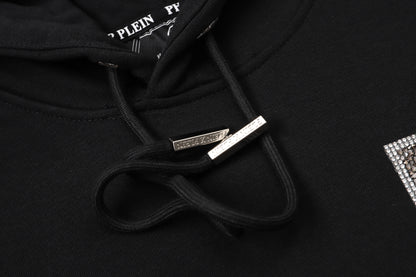 New-Philpp 2025ss Black Skull Hoodie