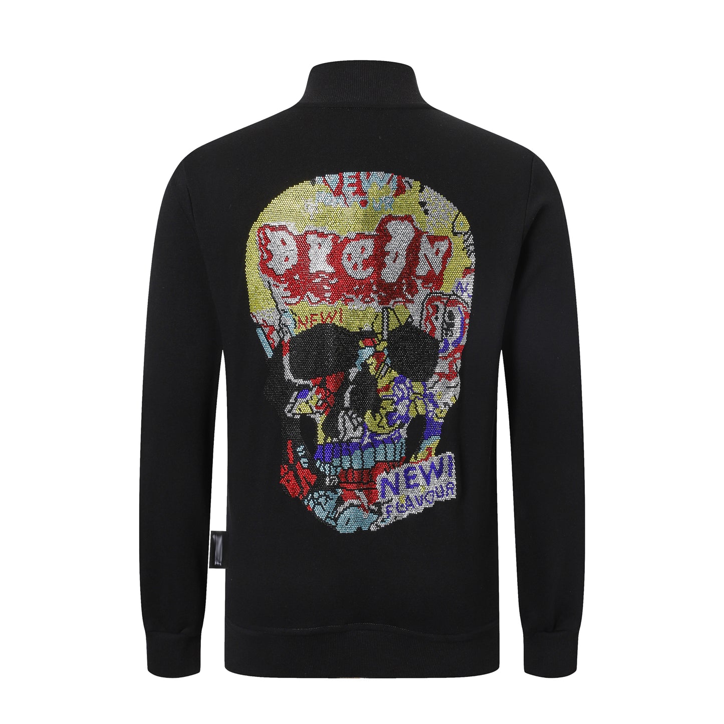 New-Philpp 2025ss Black Print Hoodie