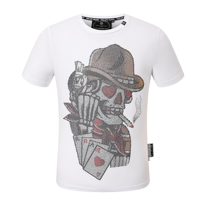 New-Philpp Skulls Rhinestones T-Shirt