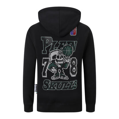 New-Philpp 2025ss Black Skull Hoodie