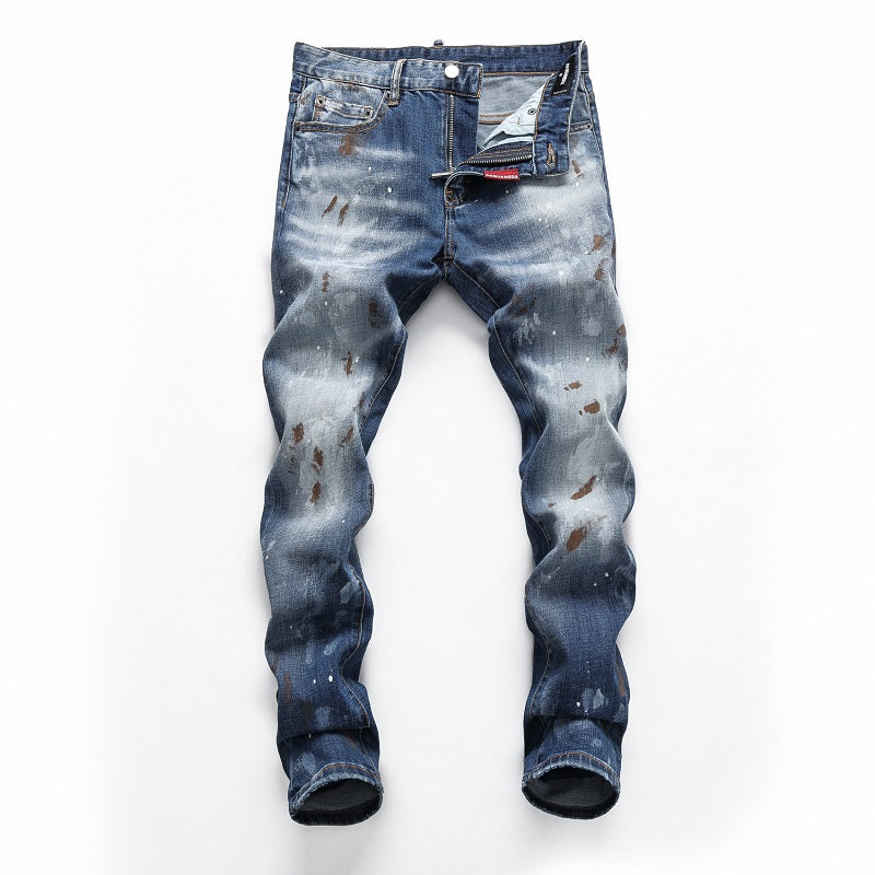 New-DSQ2 stretch inkjet slim fit Jeans