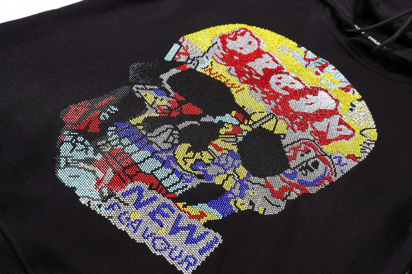 New-Philpp 2025ss Black Printed Hoodie