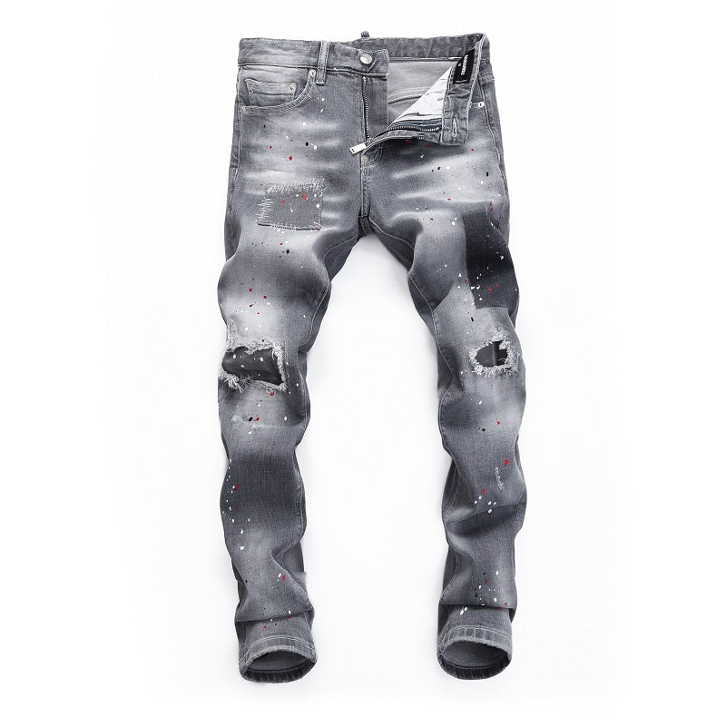 New-DSQ2 hole patch slim fit Jeans