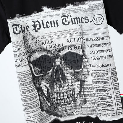 New-Philpp 2025ss Skull Print T-shirt