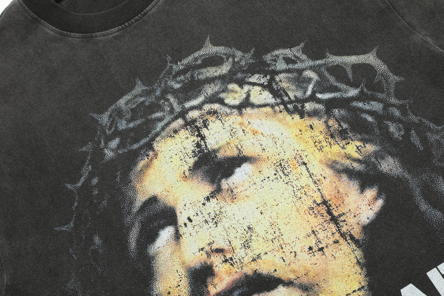 New-Saint Michael Black Print T-shirt