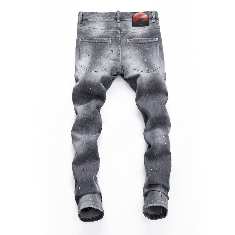 New-DSQ2 hole patch slim fit Jeans