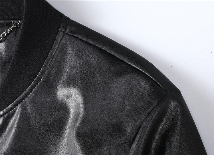 New-Philpp Black Genuine leather Jacket